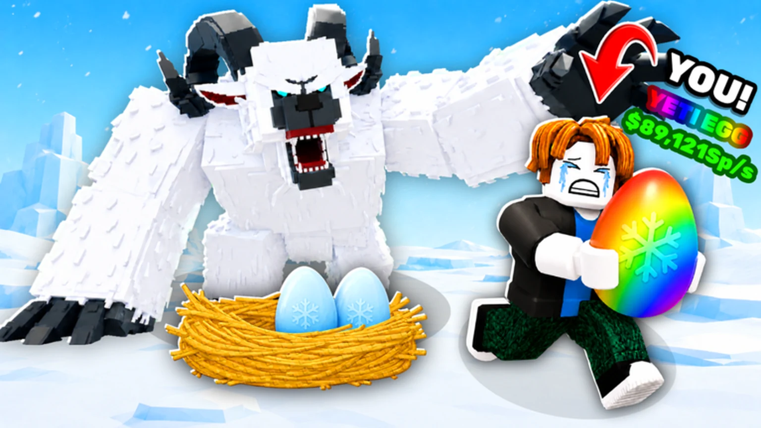 Official game scene with players carrying eggs away from a guarded nest